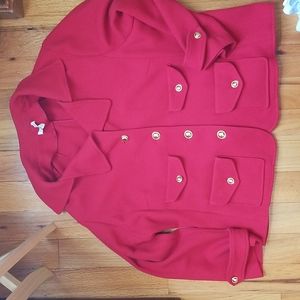 JOAN RIVERS Military Look Gold Button Front Stretch Jacket 2xl